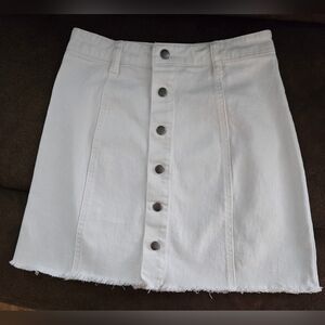Harper Heritage White Denim Mini Sz Small Snap Front Euc
